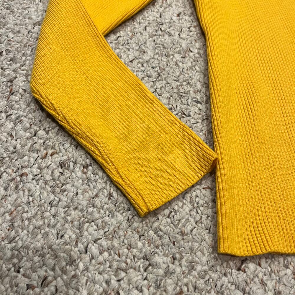 Nine Bull Ribbed Turtleneck Long Sleeve Sweater Sz L Yellow Classic Casual - Picture 3 of 7